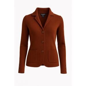 Talbots Petite Pure Merino Wool Sweater Jacket – SP – Chestnut Brown